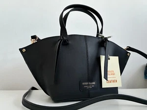 River Island Womens Tote Bag Black Leather Wing Grab Handle new with tags - Picture 1 of 17