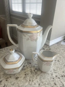 Vintage Winterling Marktleuthen Teekanne Zucker & Milchkännchen Bavaria Keramik 3 Stück - Bild 1 von 24