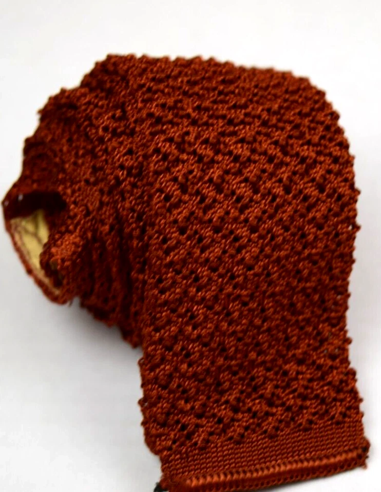 Corbata de Colección Hollyvogue Años 40 50 Extremo Cuadrado Rayón Crochet Tejido Corbata 55" x 2.125" Foto 1 de 4