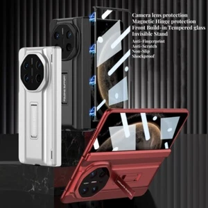 Vegan leather Magnetic Hinge protection Bracket case+Glass For Huawei Mate X6 - Picture 1 of 25