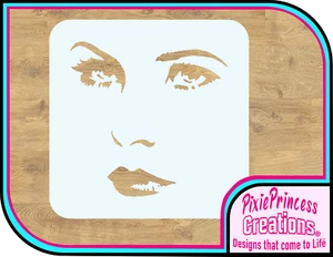 Joli Visage Femme Tête A Mylar 190 Pochoir Artisanat Peinture Brosse à Air Mural - Photo 1 sur 4