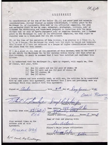 1962 Chicago Cubs Daryl Robertson SIGNED 1961 MacGregor Equipment Contract - Picture 1 of 2