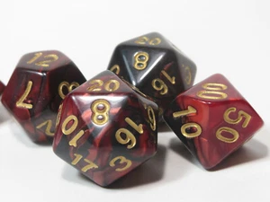 NEW D&D RPG Dice Set of 11 - MidNight Dark Ruby - Picture 1 of 5