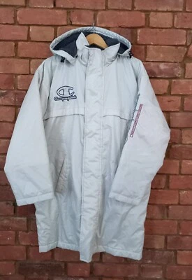 Mens Womens Size Small Taupe Coat Jacket Hood Warm Long Champion Clothes Sport - Image 1 of 4