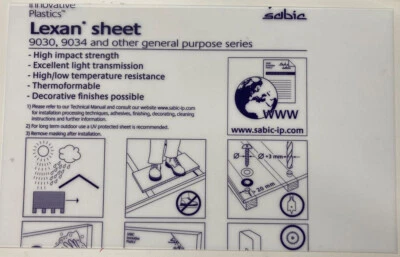 Clear Lexan Sheet .030" 23.375"x14.5" Polycarbonate make RC Body Wings Spoilers - Image 1 of 2