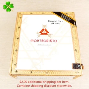 Montecristo Especial No. 1 White Series Empty Wood Cigar Box 6.5" x 7" x 2.5" - Picture 1 of 12