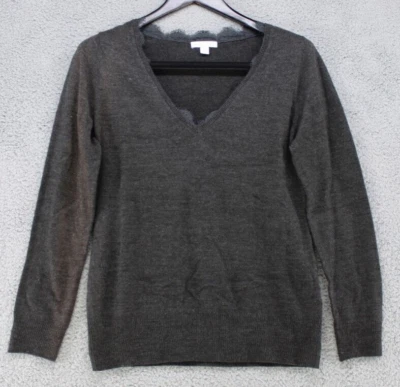 Top suéter New York & Company para mujer talla M gris oscuro manga larga peso medio Foto 1 de 3