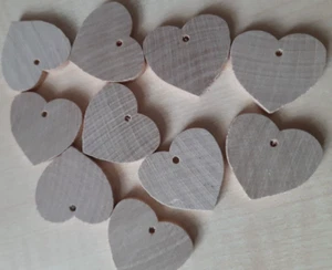 Herz 10er Set , Herzen Holz 3 cm, 3 mm dick zum Basteln Dekorieren - Bild 1 von 4