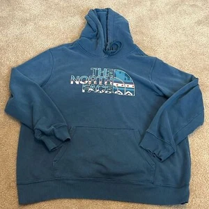 THE NORTH FACE Men's Half Dome Pullover Hoodie Blue/Red Size XL - Picture 1 of 8