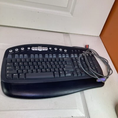 Vintage Microsoft Wired PS/2 PS2 Keyboard Wired Multimedia KB-0168 Untested - Image 1 of 4