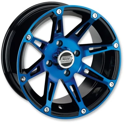 Moose 387X Wheel - 14x8 - 4+4 Offset - 4/156 - Blue ATV/UTV Snowmobile 0230-0810 - Image 1 of 4