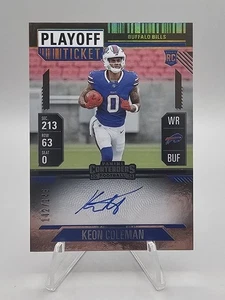 2024 Panini Contenders - Rookie Keon Coleman #117 Playoff Ticket 142/149 Auto - Picture 1 of 2