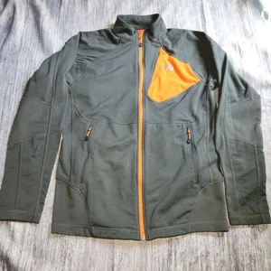 The North Face Jacke Full Zip Fleece gefüttert Taschen grau orange Herren M - Bild 1 von 11