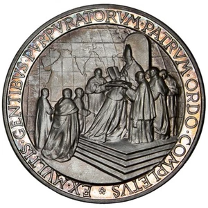 ITALIA / VATICANO Papa Pio XII 1953 medaglia argento / Concistoro papale - Foto 1 di 3