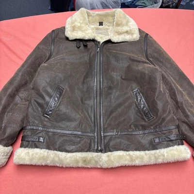 00's St. John's Bay B3 type leather flight jacket size XL sherpa lining Y2K - Image 1 of 4