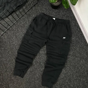 CARGO Nike Sweatpants Y2k Style Black Mimi Logo Drill - Picture 1 of 7