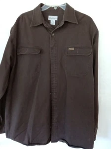 Carhartt Camicia Uomo Grande Alta Manica Lunga Twill Lavoro Marrone Scuro S09-DKB Tela - Foto 1 di 7
