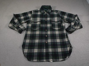 Vintage Pendleton Wool Shirt Men 16 Black Plaid Quilted Lined Lumberjack Flannel - Picture 1 of 12