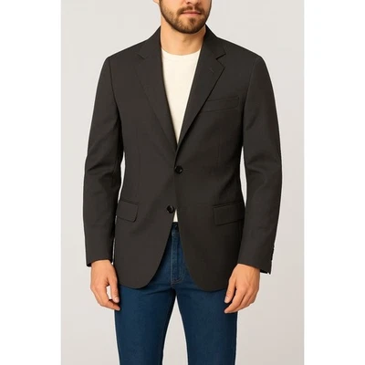 Abrigo Deportivo Belvest Hecho en Italia Lana Cachemira 44R Azul Marino Calce Ajustado Italiano Foto 1 de 4