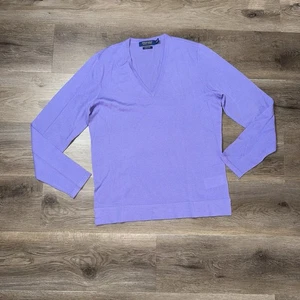 Polo Ralph Lauren Golf Pullover Damen Medium Lila V-Ausschnitt Merinowolle - Bild 1 von 7