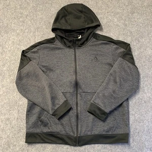 Adidas Felpa con Cappuccio Uomo XL Grigio Nero Zip Elasticizzata Manica Lunga - Foto 1 di 15