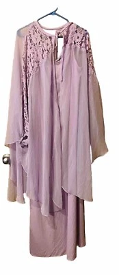 Vintage Long Silky Maxi Gown With Robe Medium Light Purple - Image 1 of 3