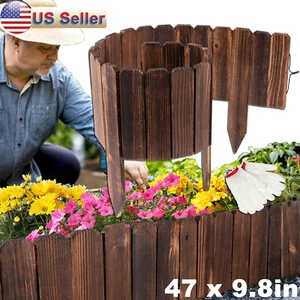Garden Wooden Fence - Wood Garden Edging Border Anti-Corrosive Wood Landscape - Picture 1 of 11