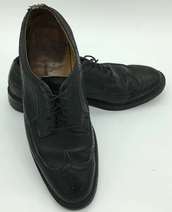 Vtg Florsheim Imperial Kenmoor 92604 Black Pebble Grain Longwing Blucher Sz 10 B - Picture 1 of 12
