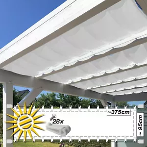 Falt-Sonnensegel weiss 375x95cm Komp. Set Innenbeschattung Glasdach Wintergarten - Bild 1 von 12