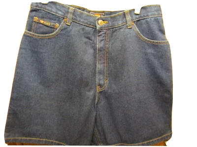 WOMENS ROUTE 66 BLUE JEAN SHORTS SIZE WAIST FLAT 16"  INSEAM 7" - Image 1 of 4