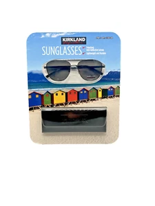 Kirkland Signature KS17 M50 Polarized Aviator Sunglasses Smoke Grey w/ Case New - Picture 1 of 4