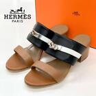 HERMES #227 Ovacion Leather Kelly Hardware Sandals Brown