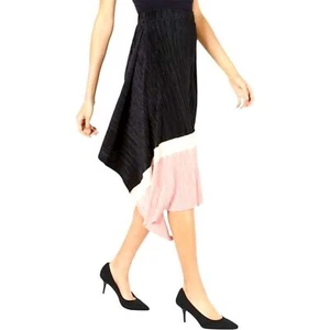 ALFANI Pleated Color-block A-Line Crinkle Midi Elastic Waist Skirt XL - Picture 1 of 6