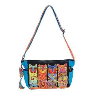 Laurel Burch Feline Clan Crossbody Cat Tote Handbag Purse LB6102