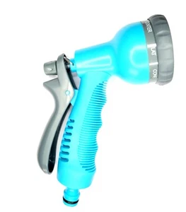 Gardening Hose Spray Gun Nozzle For Garden Pipe 8 Pattern ABS Soft Grip Adjusts - Picture 1 of 7