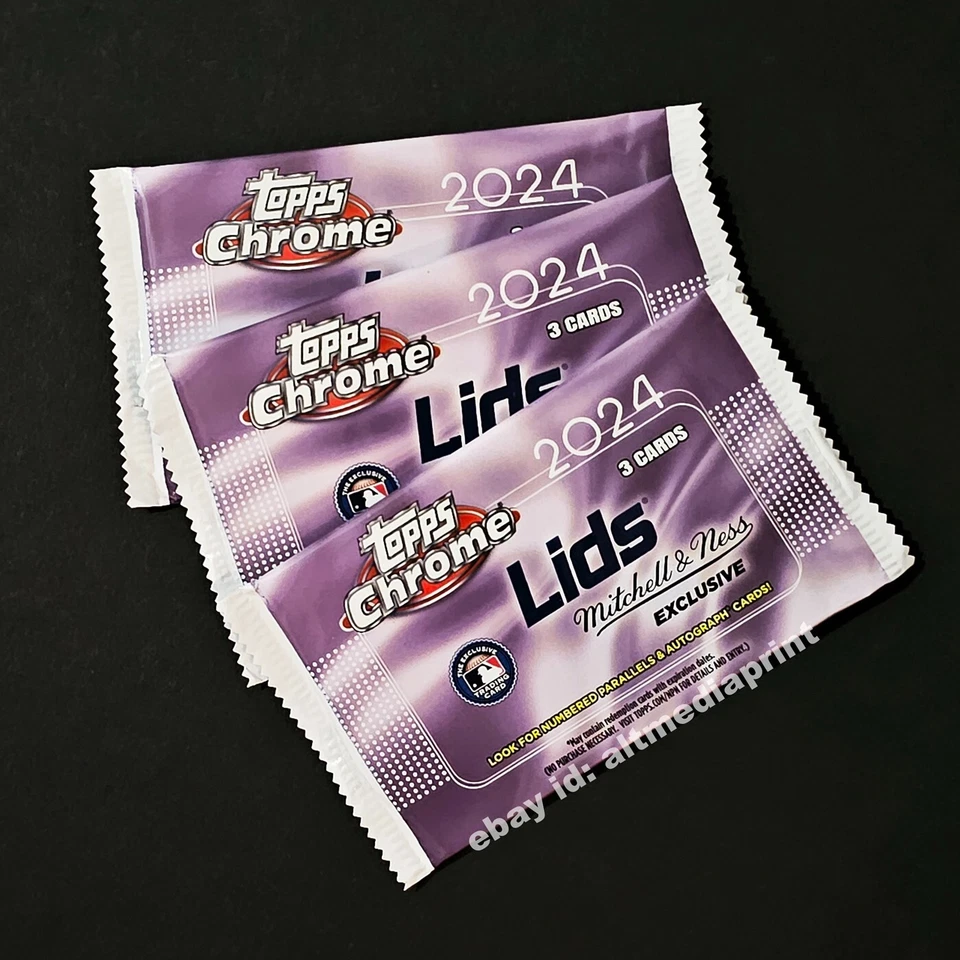 Topps Chrome 2024 Lids Mitchell & Ness Exclusive Baseball 3 Card Packs PICK QTY - Image 1 of 1