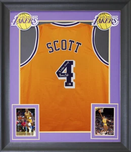 Byron Scott "3x Champ" Authentic Signed Yellow Pro Style Framed Jersey BAS Wit - Picture 1 of 1