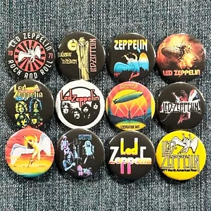 LED ZEPPELIN Música Años 70 1.5" Pinback Botones Banda Clásica Hard Rock, Juego de 12 Pines - Imagen 1 de 5