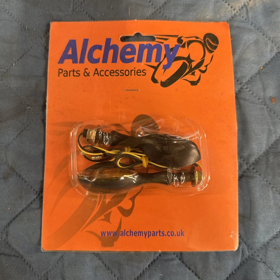 Suzuki Yamaha Honda Harley Pair Black Motorcycle Bullet Retro Turn Signals USA - Image 1 of 2