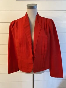 Vintage Red Jacket One Button Front Pleated USA Union Made - Picture 1 of 9