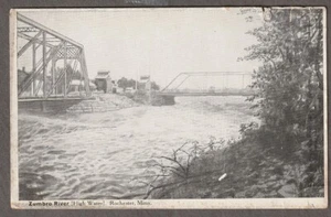 Vintage Early 1900's POSTCARD ~ Zumbro River at High Water ~ ROCHESTER, MN. - Picture 1 of 2