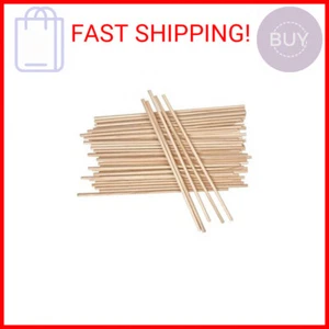 Long Wood Dowel Rods Unfinished Natural Wood Craft Dowel Sticks 50 Pack 1/4 Inch - Picture 1 of 2