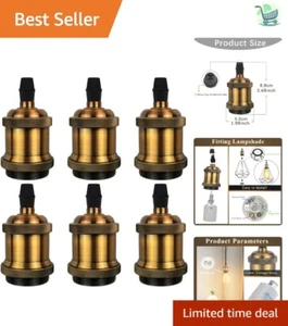 Industrial Vintage Lamp Socket Set - 6 Retro E26 Holders for Creative Projects - Picture 1 of 10