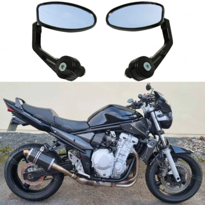 Pair Motorcycle 7/8" Bar End Rearview Mirrors For Suzuki Bandit GSF600 1200 1250 - Image 1 of 4
