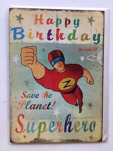 Birthday, SUPERHERO, Superman Style, Save The Planet, Luna, Space, BLANK INSIDE