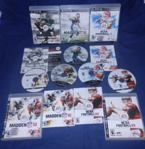 PS3; NCAA Football 13, NCAA Football 09, NCAA Football 11, Madden NFL 10 & 15,VG - Picture 1 of 5