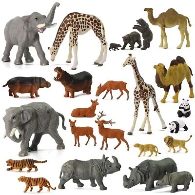 EVEMODEL 24Stk Spur H0 Hirsch Nashorn Nilpferd Panda Elefant Giraffe Kamel Bär Tiger Löwe