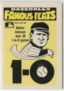 1986 Fleer Famous Feats #4 Walter Johnson Washington Senators (Cubs Logo) - Picture 1 of 2