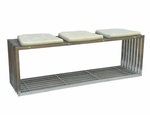 Gartenbank Edelstahl Metall Wetterfest Massiv 150 cm Sitzbank Bank Garten 96429 - Bild 1 von 9