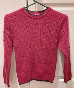 Gymboree Boys Burgundy Red Cable Knit Sweater Size 7 - Picture 1 of 5